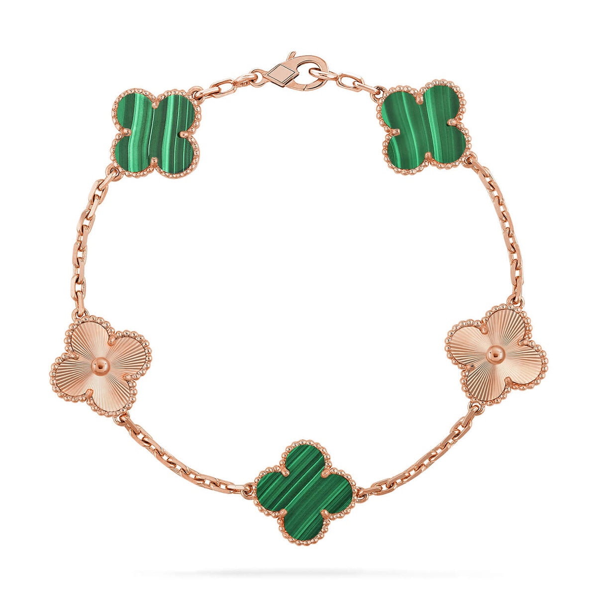 [LumiVibe] CLOVER 5 MOTIF MALACHITE BRACELET COLLECTION