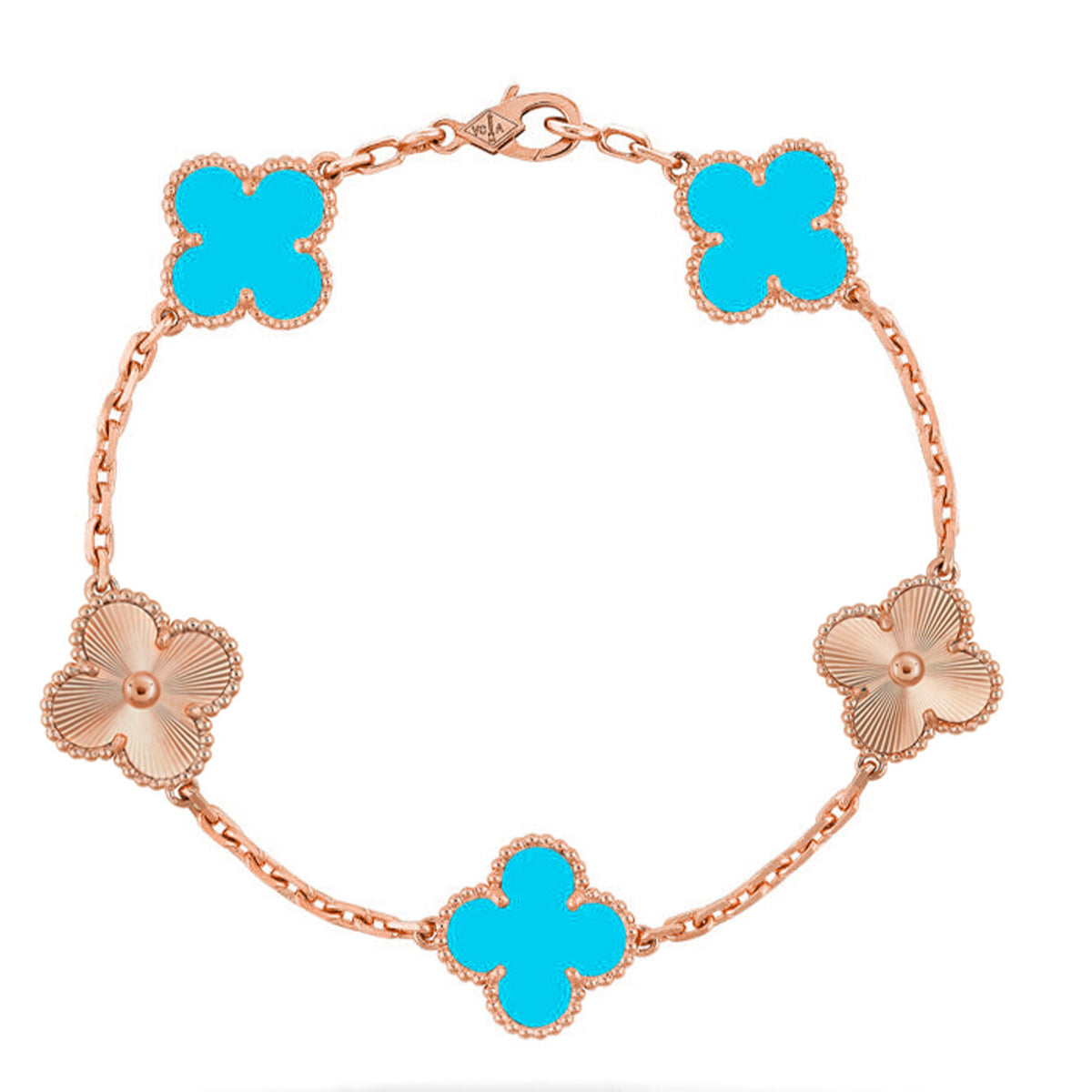 [LumiVibe] CLOVER 5 MOTIF TURQUOISE BRACELET COLLECTION