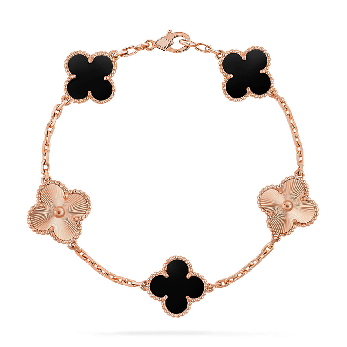 [LumiVibe] CLOVER 5 MOTIF ONYXS BRACELET COLLECTION