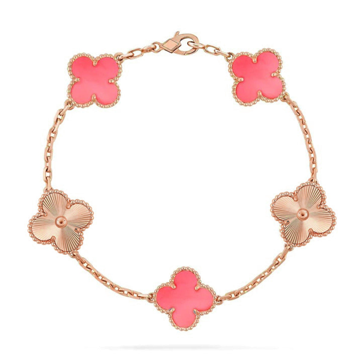 [LumiVibe] CLOVER 5 MOTIFS  PINK MOP BRACELET COLLECTION