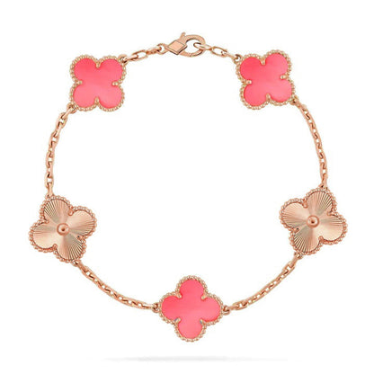[LumiVibe] CLOVER 5 MOTIFS  PINK MOP BRACELET COLLECTION