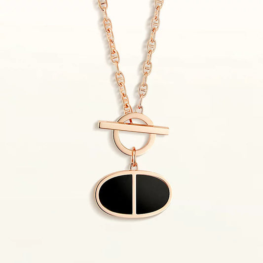 [LumiVibe]CHAINE VERSO BLACK CERAMIC NECKLACE