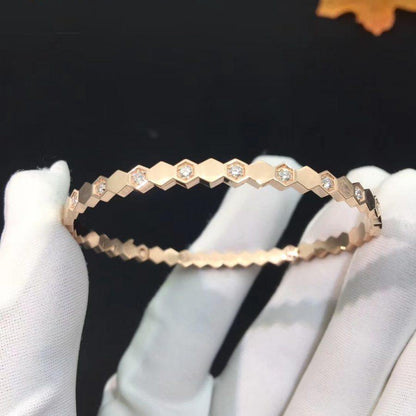 [LumiVibe]BEE LOVE PINK GOLD DIAMOND BRACELET