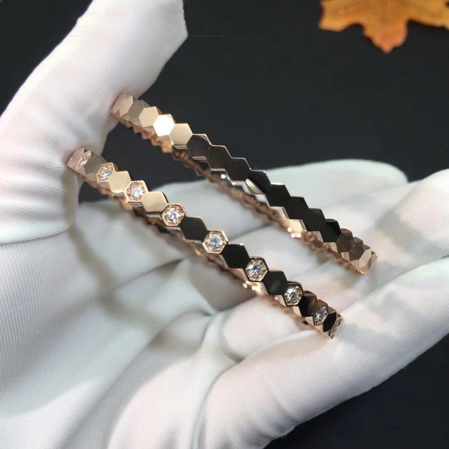 [LumiVibe]BEE LOVE PINK GOLD DIAMOND BRACELET
