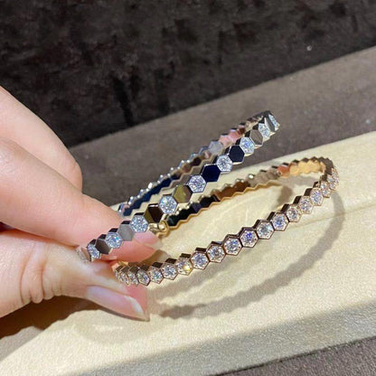 [LumiVibe]BEE LOVE GOLD BRACELET FULL DIAMOND