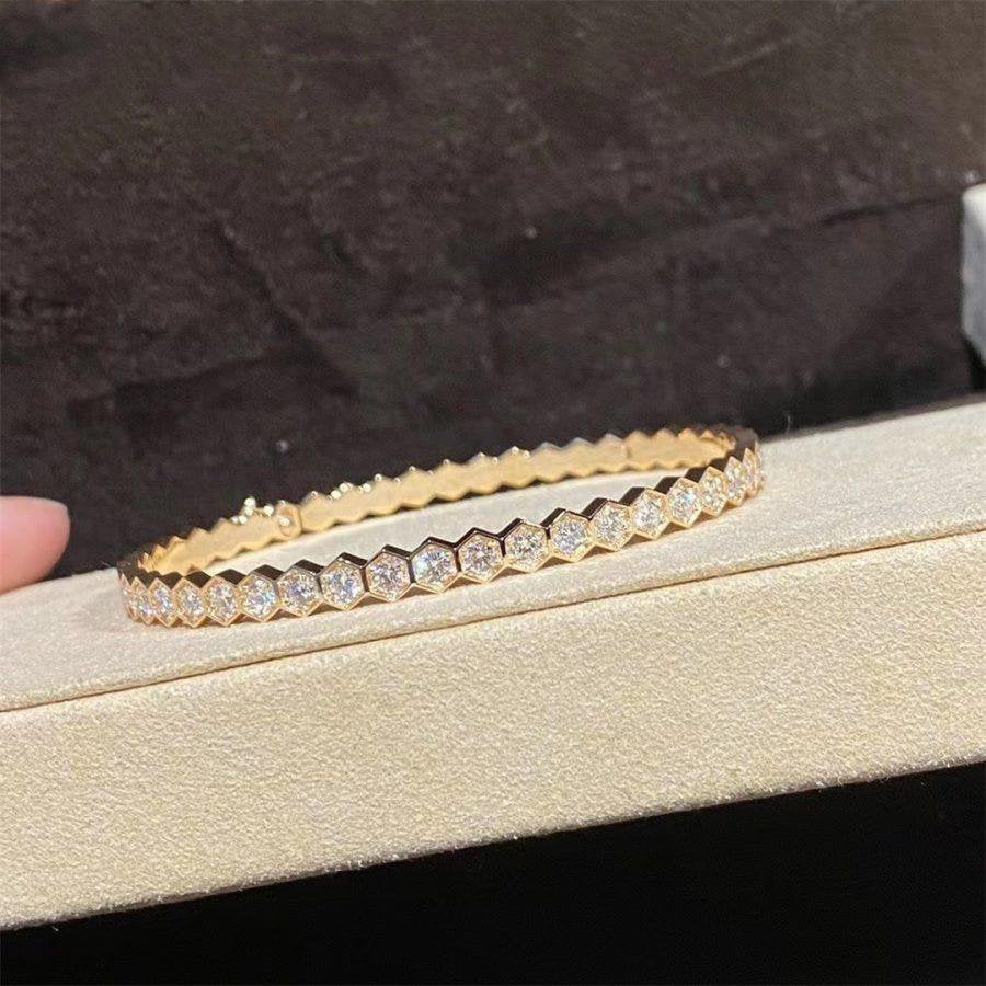 [LumiVibe]BEE LOVE GOLD BRACELET FULL DIAMOND