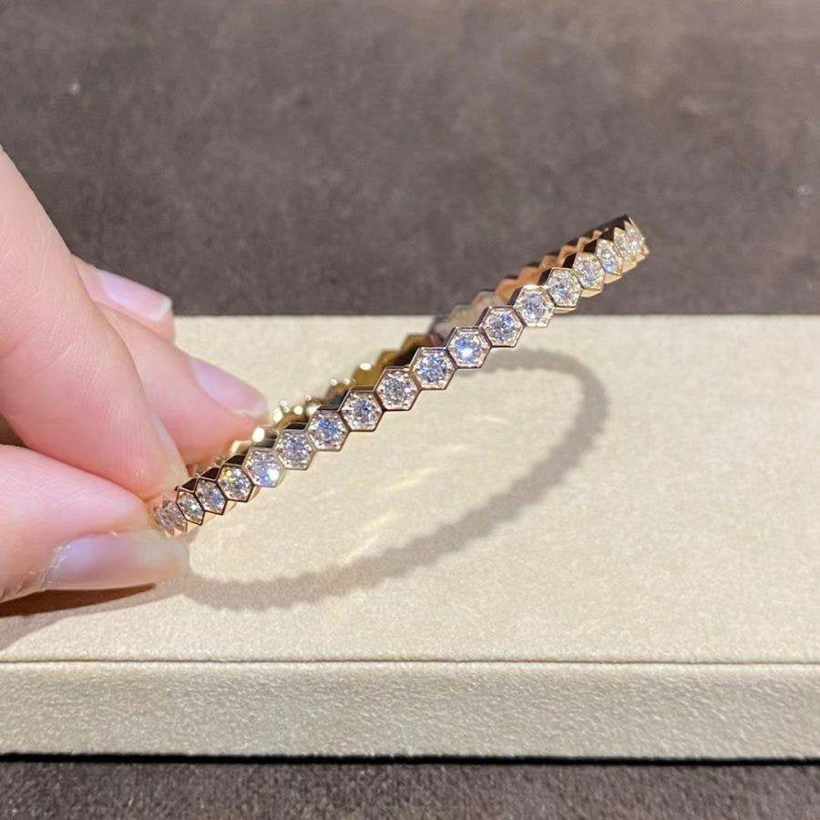 [LumiVibe]BEE LOVE GOLD BRACELET FULL DIAMOND