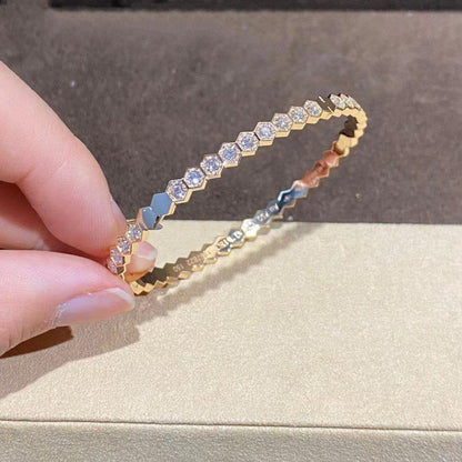 [LumiVibe]BEE LOVE GOLD BRACELET FULL DIAMOND