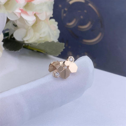 [LumiVibe]BEE LOVE PINK GOLD DIAMOND EARRINGS