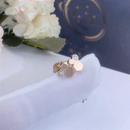 [LumiVibe]BEE LOVE PINK GOLD DIAMOND EARRINGS