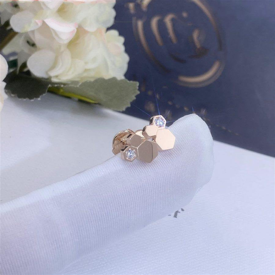 [LumiVibe]BEE LOVE PINK GOLD DIAMOND EARRINGS