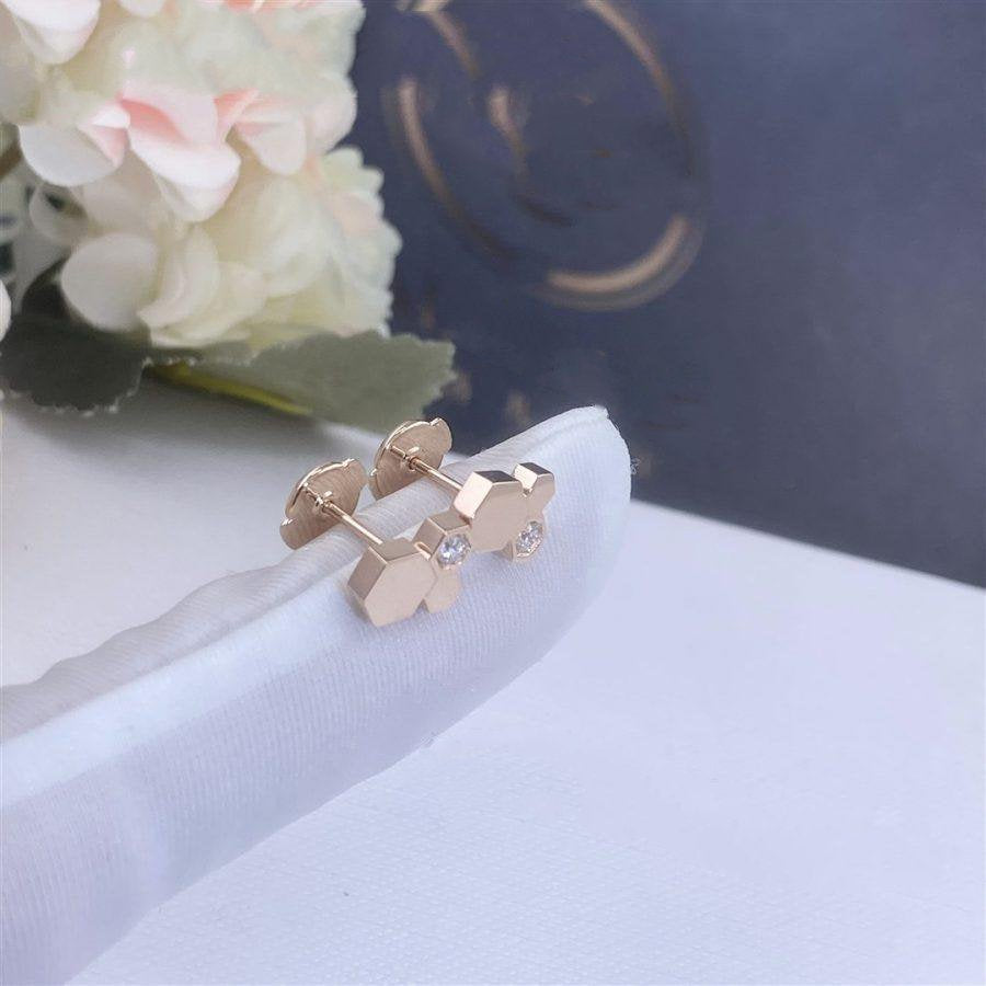 [LumiVibe]BEE LOVE PINK GOLD DIAMOND EARRINGS