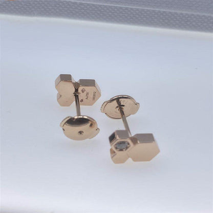 [LumiVibe]BEE LOVE PINK GOLD DIAMOND EARRINGS