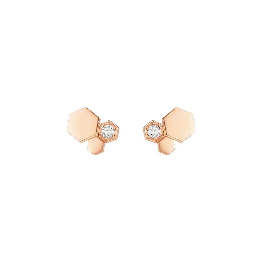 [LumiVibe]BEE LOVE PINK GOLD DIAMOND EARRINGS