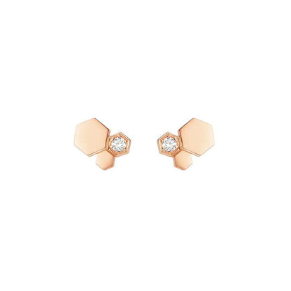 [LumiVibe]BEE LOVE PINK GOLD DIAMOND EARRINGS