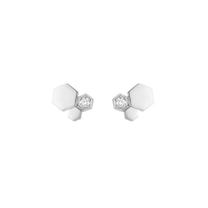 [LumiVibe]BEE LOVE SILVER DIAMOND EARRINGS
