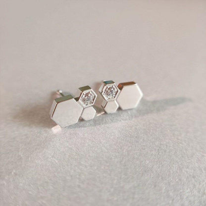 [LumiVibe]BEE LOVE SILVER DIAMOND EARRINGS