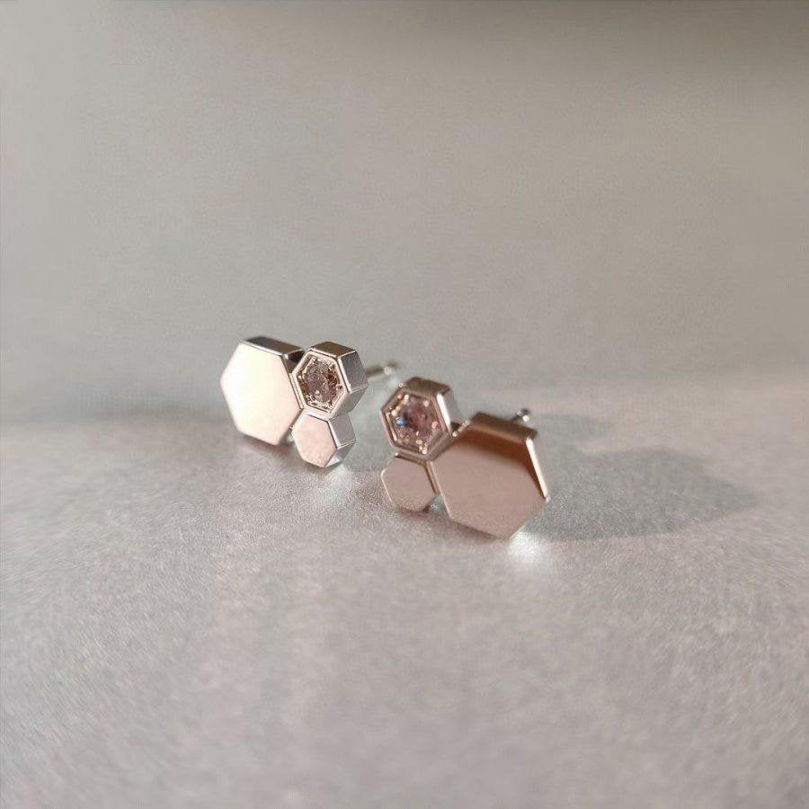 [LumiVibe]BEE LOVE SILVER DIAMOND EARRINGS