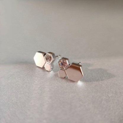 [LumiVibe]BEE LOVE SILVER DIAMOND EARRINGS