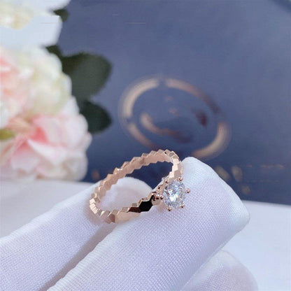 [LumiVibe]BEE LOVE RING PINK GOLD 1 DIAMOND