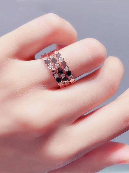 [LumiVibe]BEE LOVE RING PINK GOLD DIAMOND