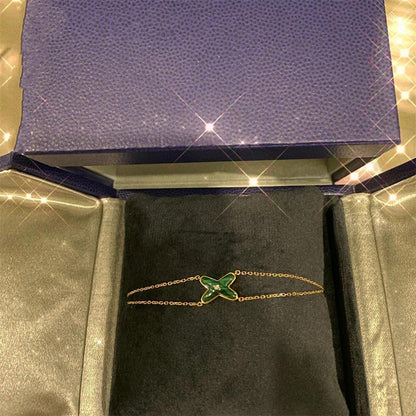 [LumiVibe]JEUX BRACELET MALACHITE PINK GOLD 1 DIAMOND