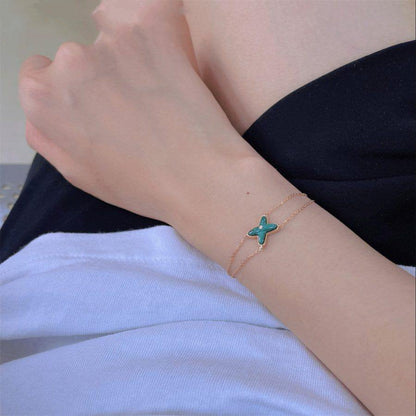 [LumiVibe]JEUX BRACELET MALACHITE PINK GOLD 1 DIAMOND