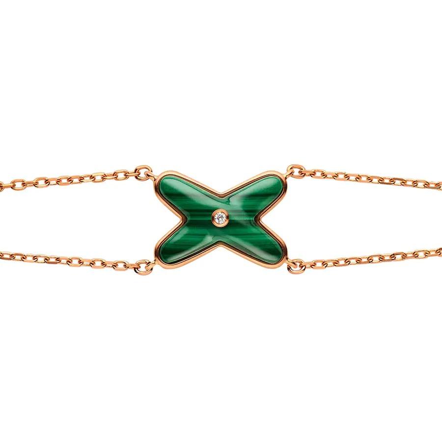 [LumiVibe]JEUX BRACELET MALACHITE PINK GOLD 1 DIAMOND