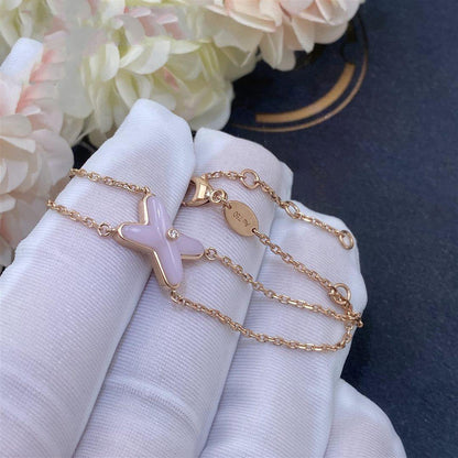 [LumiVibe]JEUX BRACELET PINK MOP PINK GOLD 1 DIAMOND