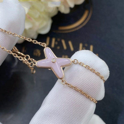[LumiVibe]JEUX BRACELET PINK MOP PINK GOLD 1 DIAMOND