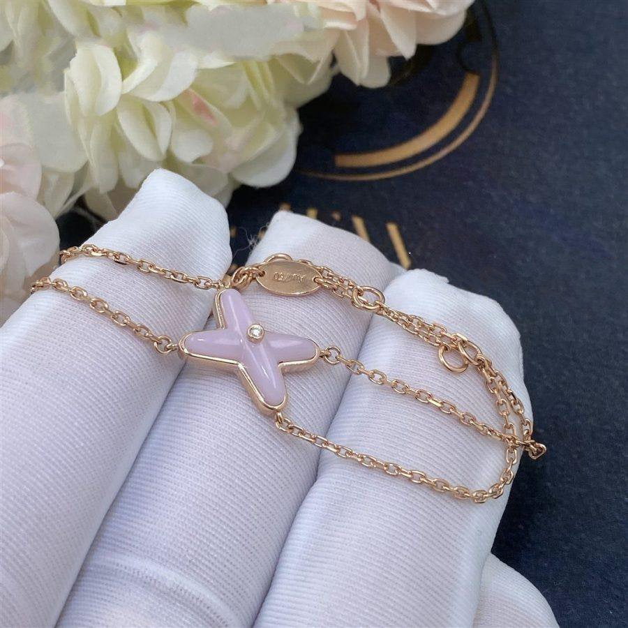 [LumiVibe]JEUX BRACELET PINK MOP PINK GOLD 1 DIAMOND