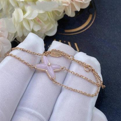 [LumiVibe]JEUX BRACELET PINK MOP PINK GOLD 1 DIAMOND