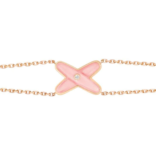 [LumiVibe]JEUX BRACELET PINK MOP PINK GOLD 1 DIAMOND