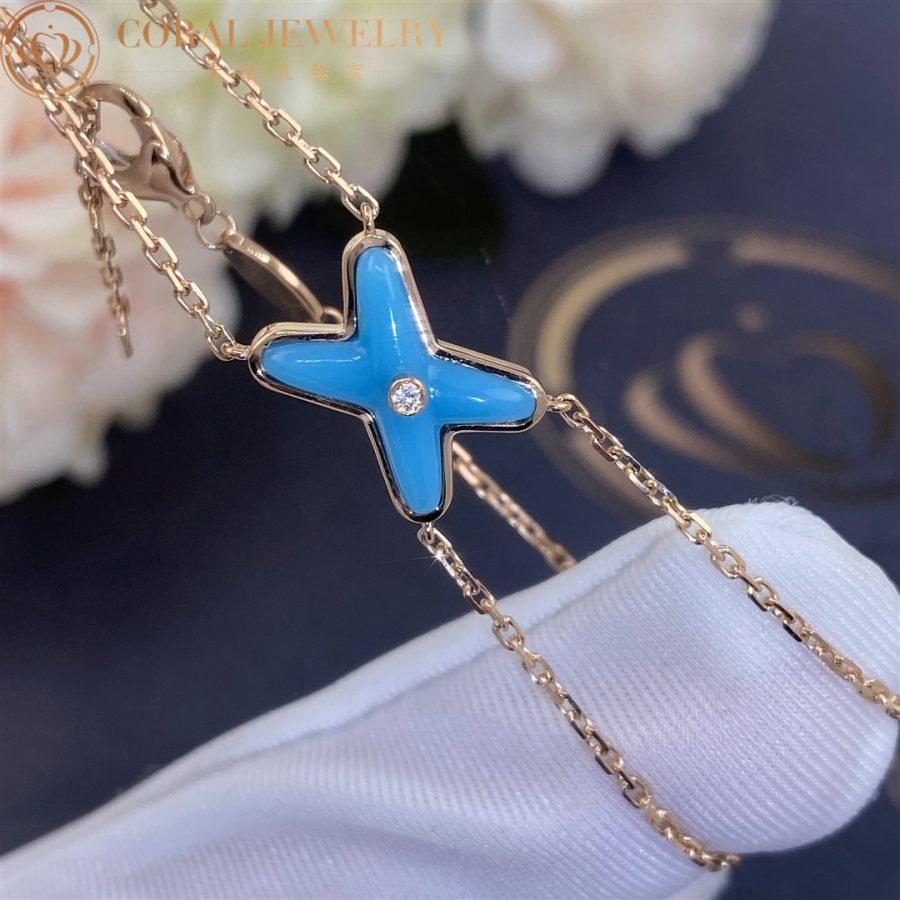 [LumiVibe]JEUX BRACELET TURQUOISE PINK GOLD 1 DIAMOND