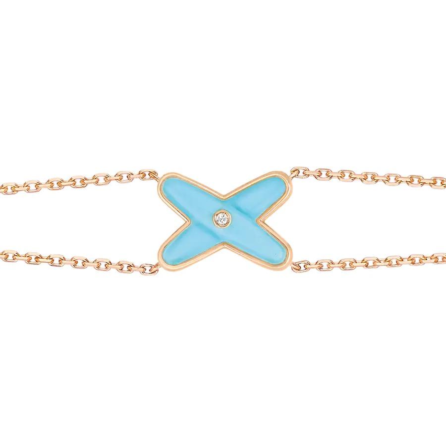 [LumiVibe]JEUX BRACELET TURQUOISE PINK GOLD 1 DIAMOND