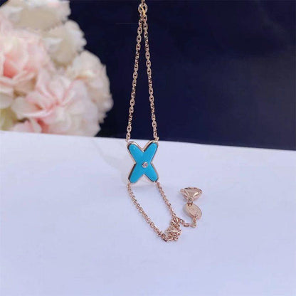 [LumiVibe]JEUX BRACELET TURQUOISE PINK GOLD 1 DIAMOND