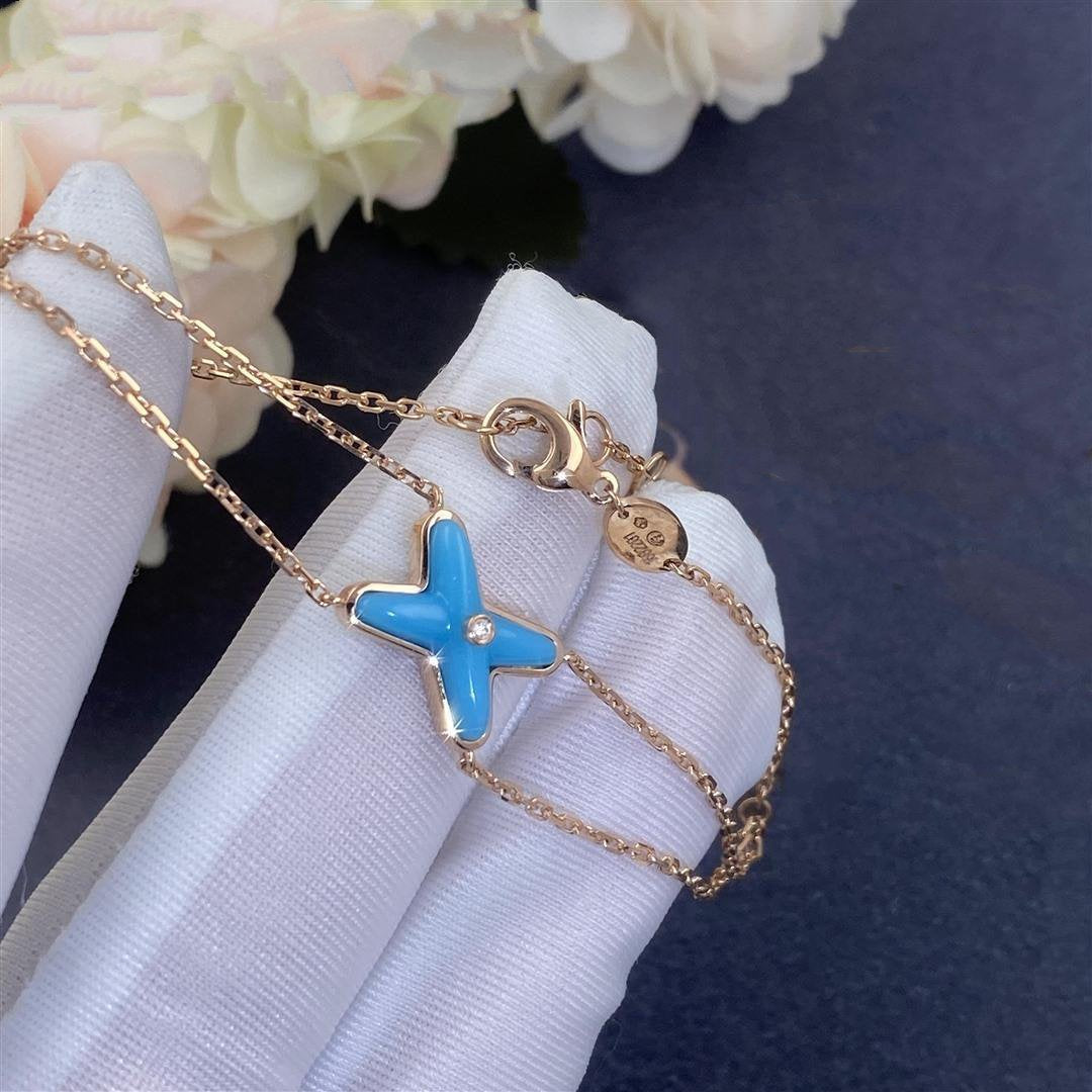 [LumiVibe]JEUX BRACELET TURQUOISE PINK GOLD 1 DIAMOND