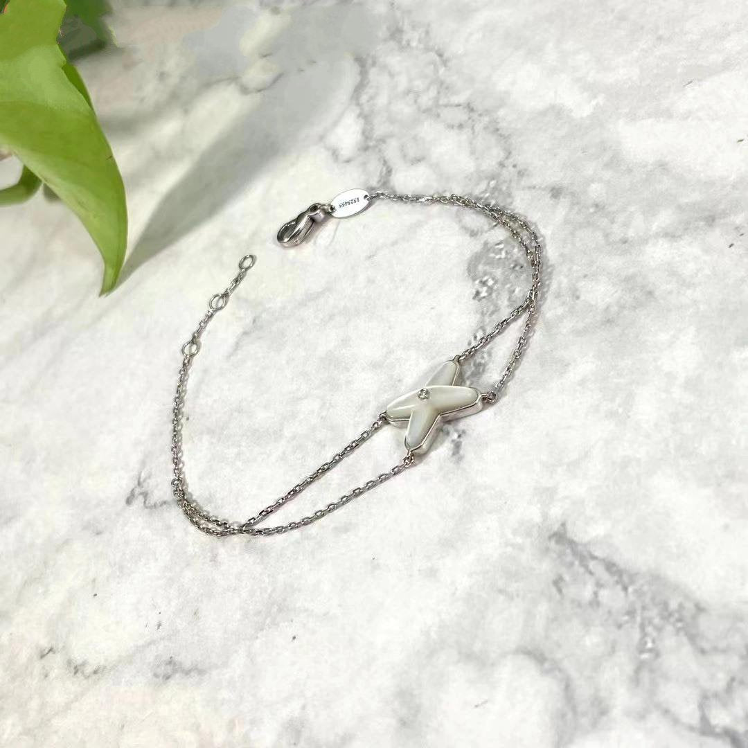 [LumiVibe]JEUX BRACELET WHITE MOP SILVER 1 DIAMOND