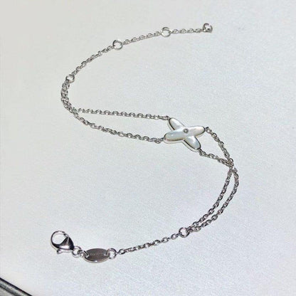 [LumiVibe]JEUX BRACELET WHITE MOP SILVER 1 DIAMOND