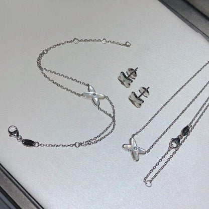 [LumiVibe]JEUX BRACELET WHITE MOP SILVER 1 DIAMOND