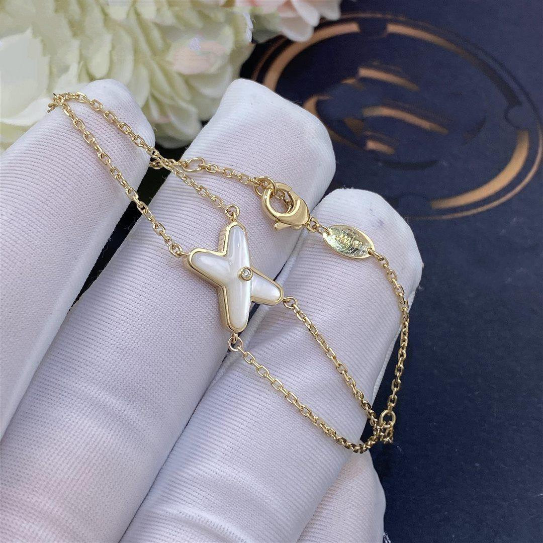 [LumiVibe]JEUX BRACELET WHITE MOP GOLD 1 DIAMOND