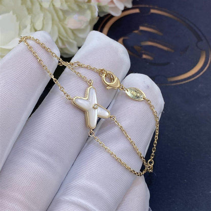 [LumiVibe]JEUX BRACELET WHITE MOP GOLD 1 DIAMOND