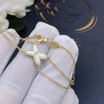 [LumiVibe]JEUX BRACELET WHITE MOP GOLD 1 DIAMOND