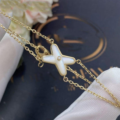 [LumiVibe]JEUX BRACELET WHITE MOP GOLD 1 DIAMOND