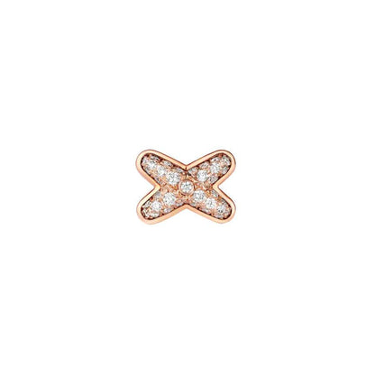 [LumiVibe]JEUX DE PINK GOLD DIAMOND EARRINGS