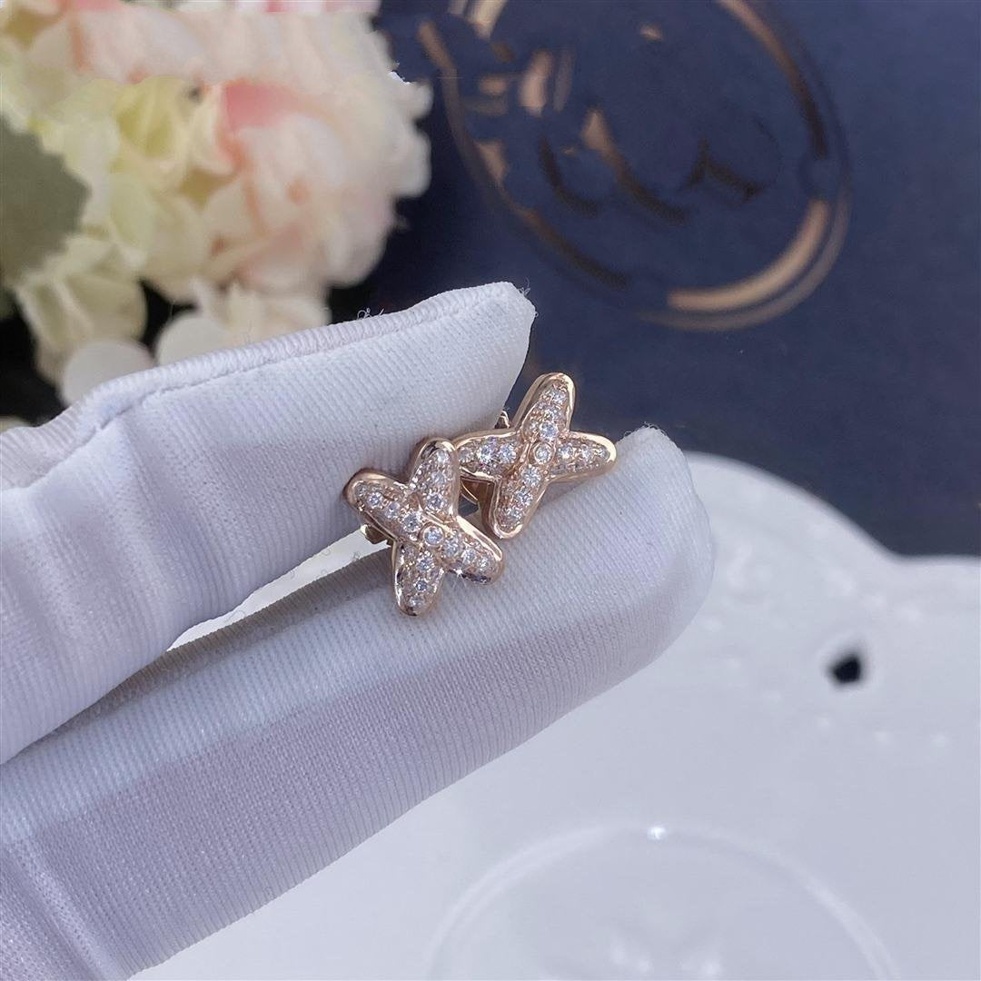[LumiVibe]JEUX DE PINK GOLD DIAMOND EARRINGS