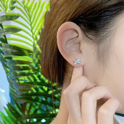 [LumiVibe]JEUX DE SILVER DIAMOND EARRINGS