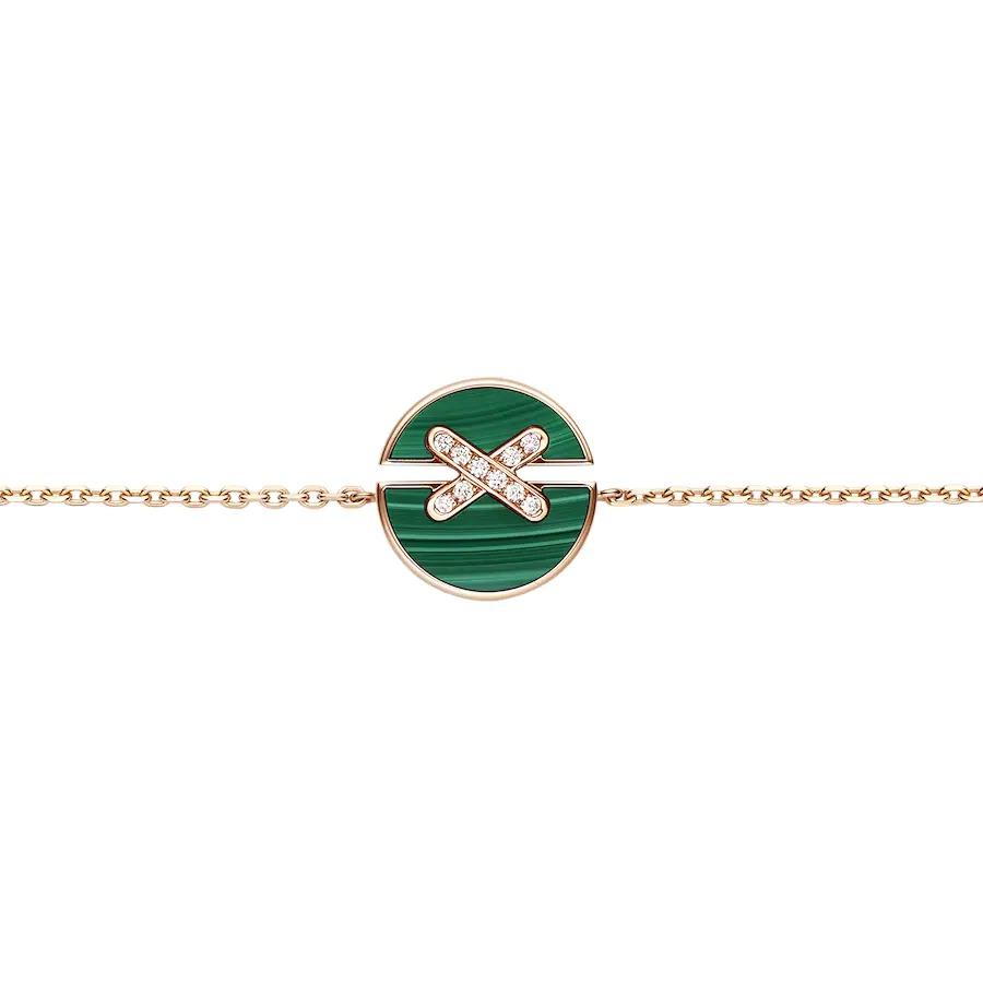 [LumiVibe]JEUX DE BRACELET MALACHITE PINK GOLD DIAMONDS