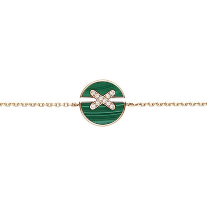 [LumiVibe]JEUX DE BRACELET MALACHITE PINK GOLD DIAMONDS