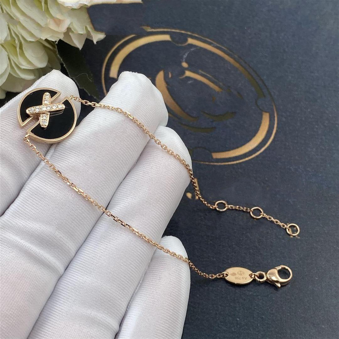 [LumiVibe]JEUX DE BRACELET ONYX PINK GOLD DIAMOND